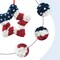 18 Inch Patriotic Red White Blue Large Star Shape Flower Wreath for Front Door, Forth of July American Flag Color Soft Touch Floral Wreath for Indoor and Outdoor, Independence Day Wreath